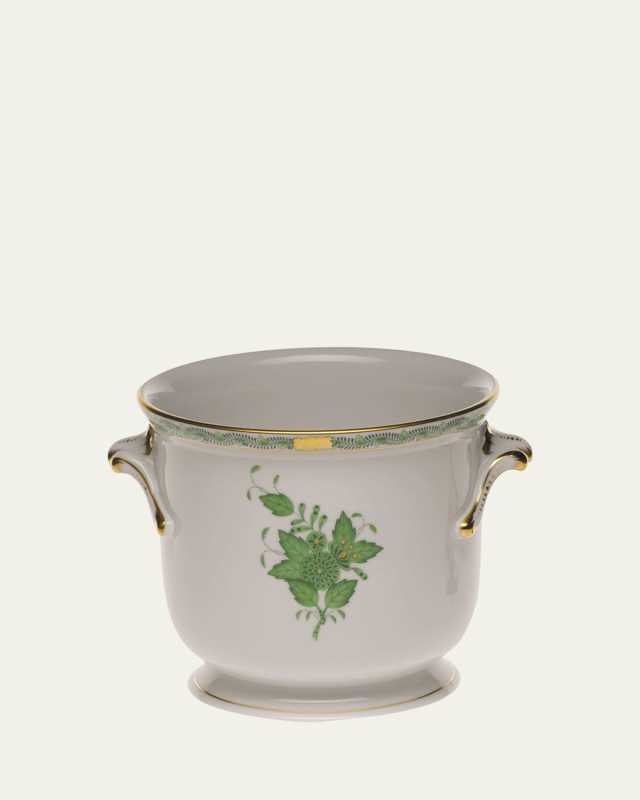 Chinese Bouquet Green Small Cache Pot